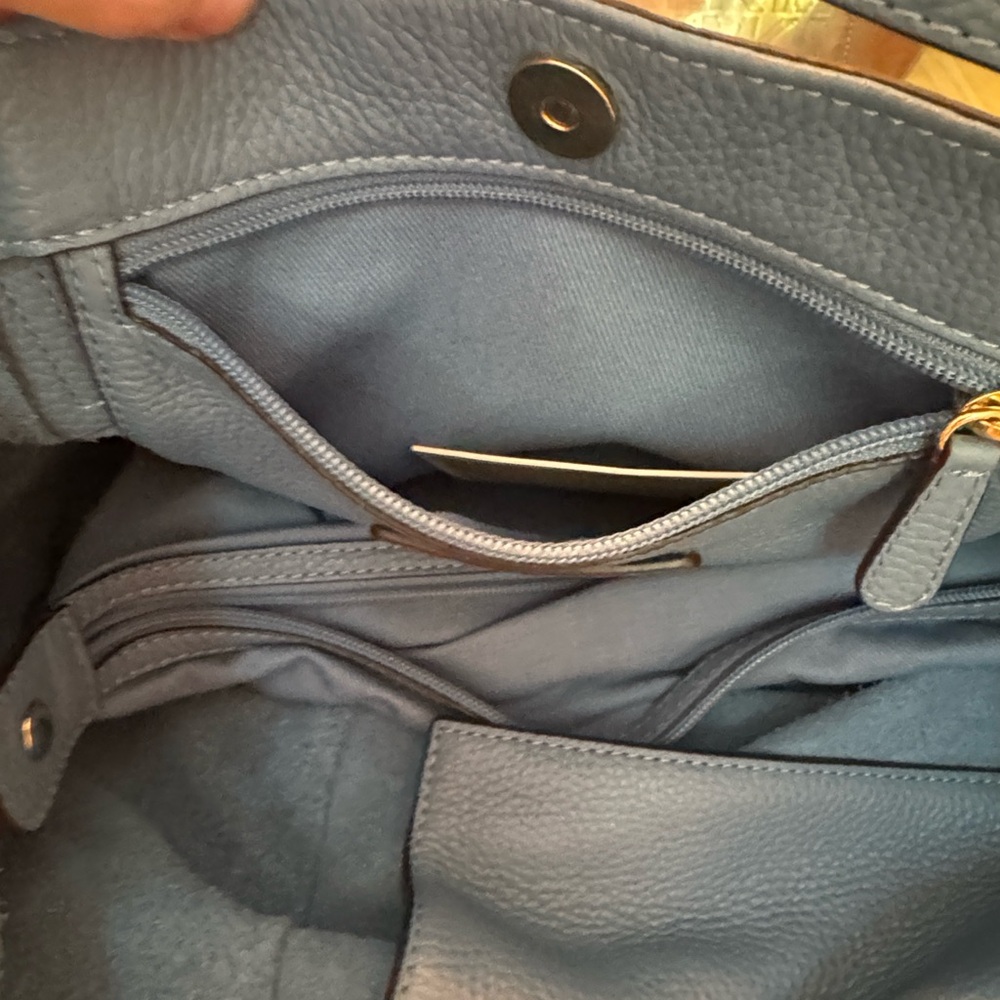 Michael Kors Ashbury Blue Leather Tote with Tassel - Picture 4 of 8